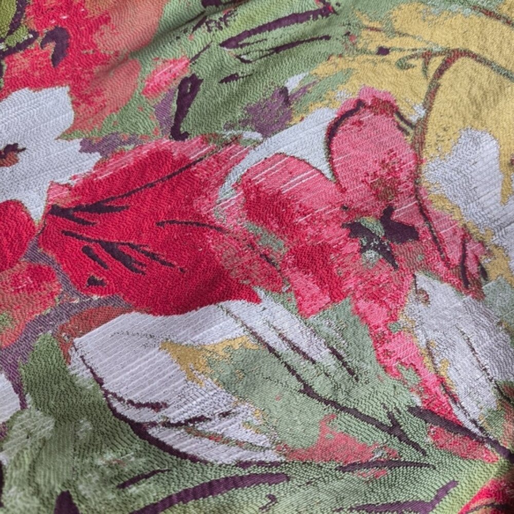 Vintage France Artisan Hippie Gypsy Tapestry French Toile Floral Tote Bag - Picture 2 of 5
